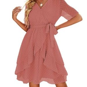 ***SOLD***Sherosa light orange Chiffon dress